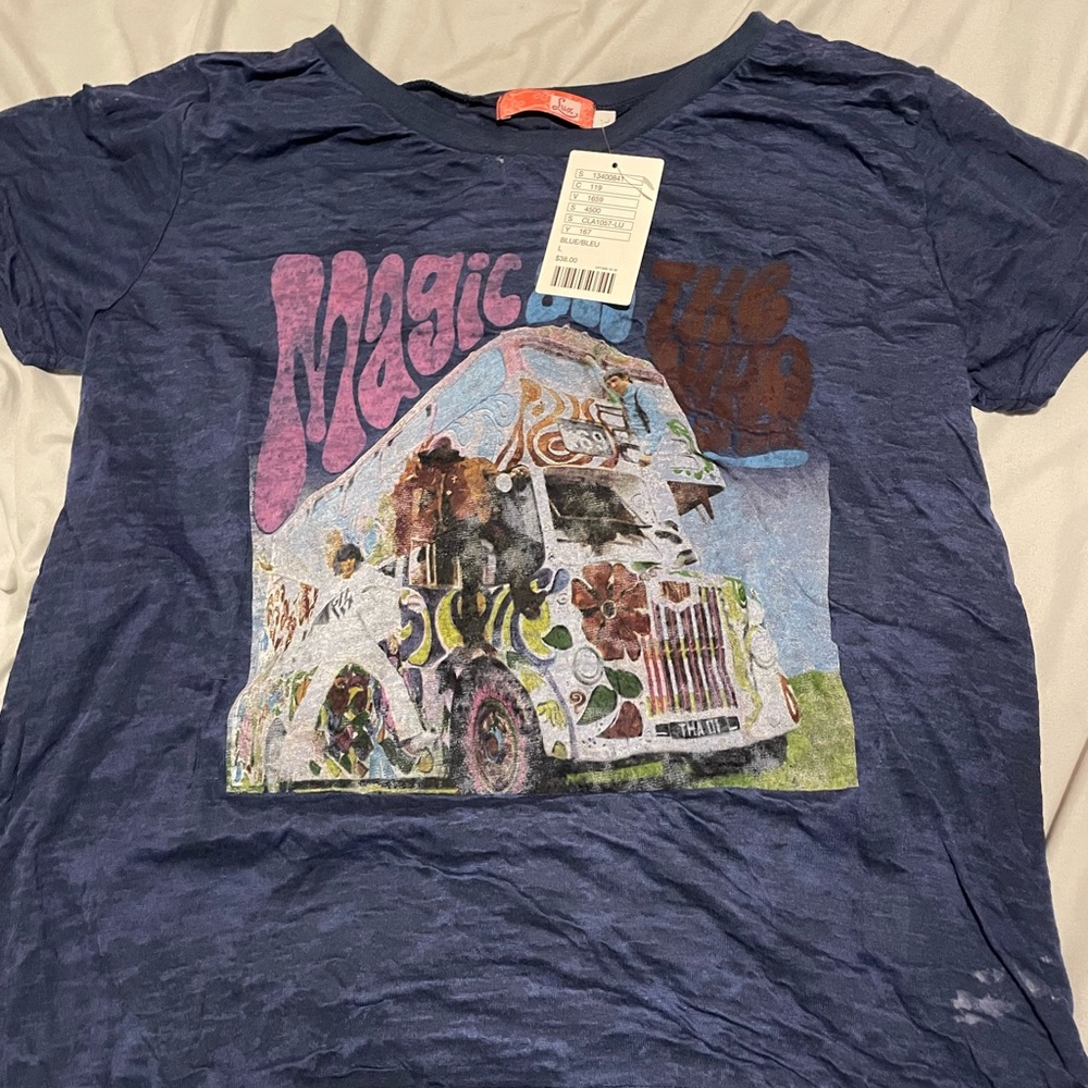 Lux Blue Retro Graphic Tee Short Sleeve The Who Magic Bus